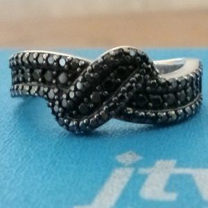 Sparkly, black spinel ring size 6
